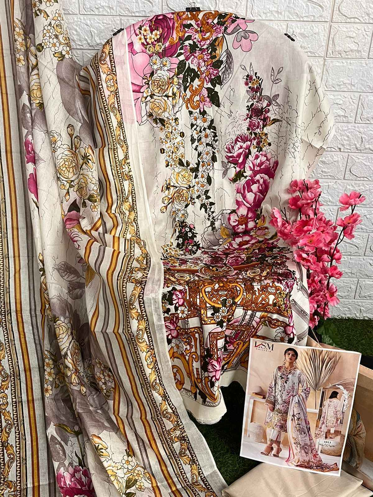 Lsm Galleria Parian Dream Vol-3 Lawn Cotton Dreass Material 6 pcs Catalogue