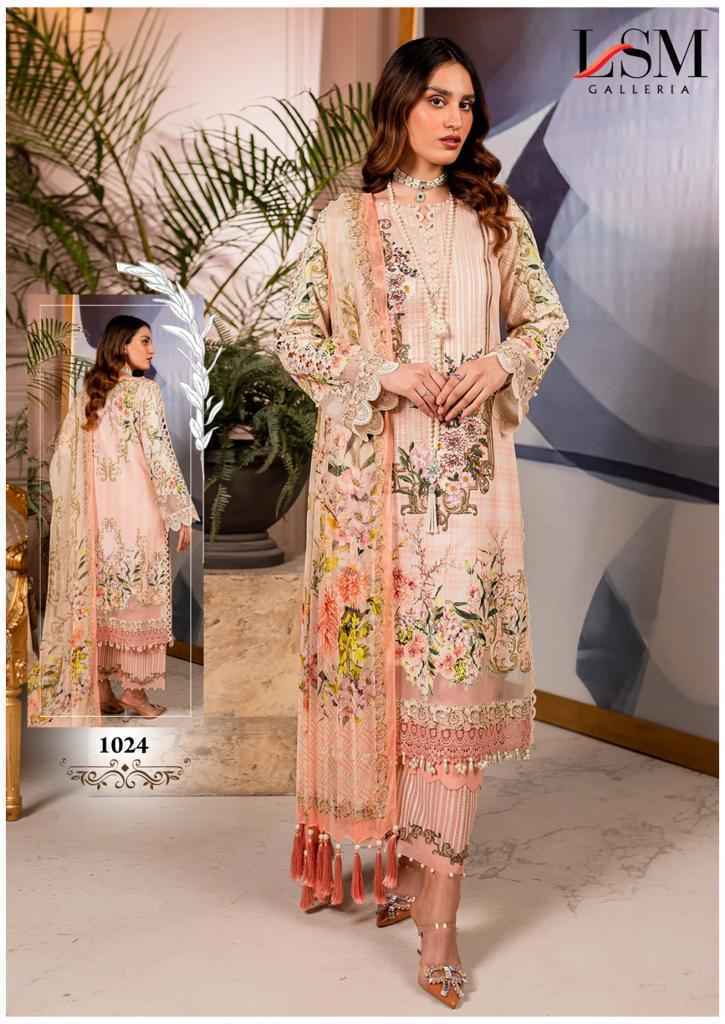 Lsm Galleria Parian Dream Vol-3 Lawn Cotton Dreass Material 6 pcs Catalogue