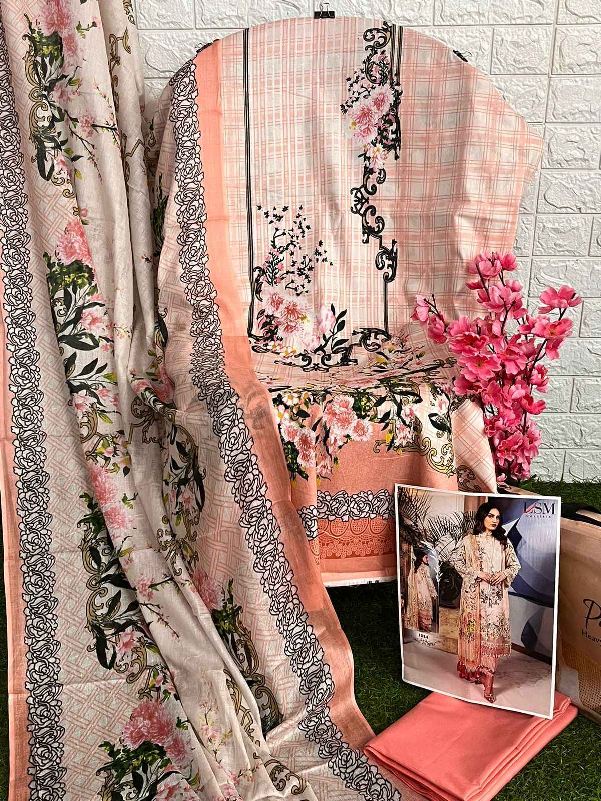 Lsm Galleria Parian Dream Vol-3 Lawn Cotton Dreass Material 6 pcs Catalogue