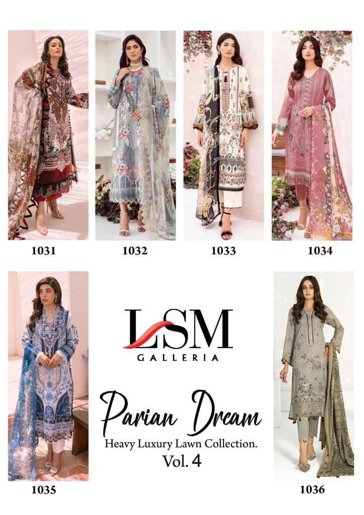 LSM GALLERIA PARIAN DREAM VOL 4 HEAVY LAWN COTTON SALWAR SUITS WHOLESALER SURAT