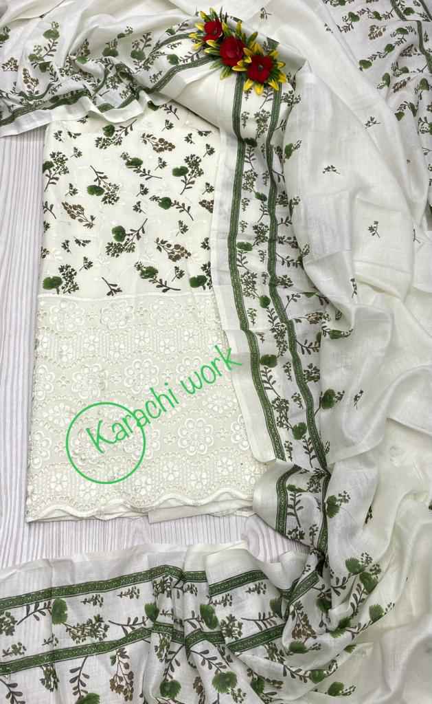 NKT 101 Camric Karakchi Cotton Dress Material 4 pcs Catalogue