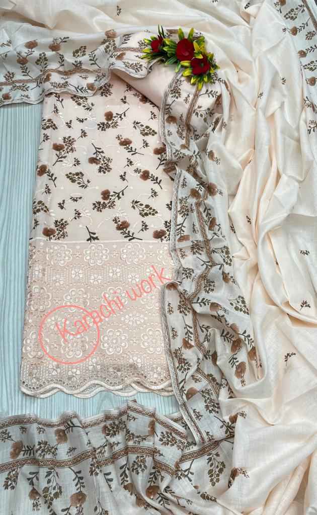 NKT 101 Camric Karakchi Cotton Dress Material 4 pcs Catalogue