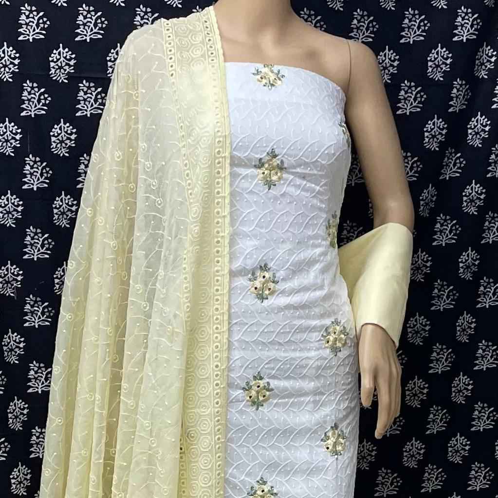 NKT 102 Camric Karachi Cotton Dress Material 4 pcs Catalogue