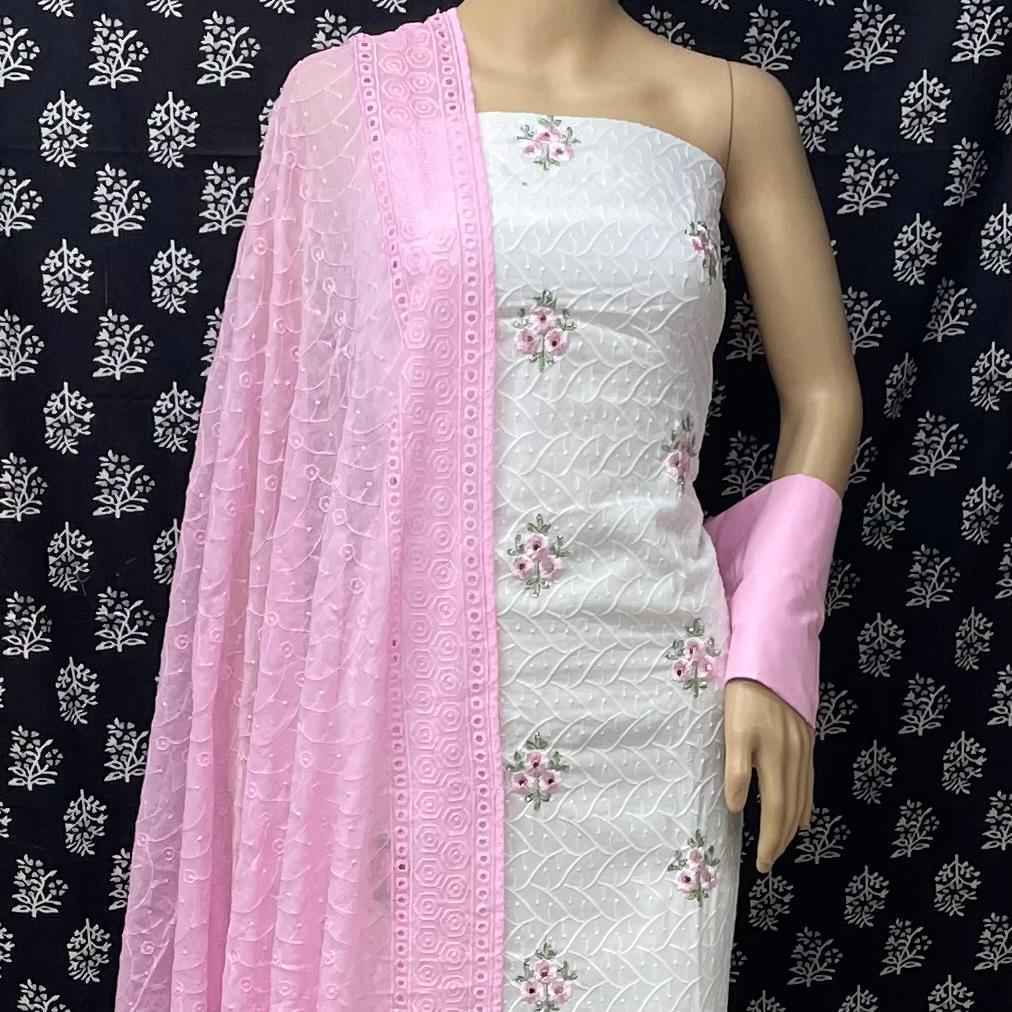 NKT 102 Camric Karachi Cotton Dress Material 4 pcs Catalogue