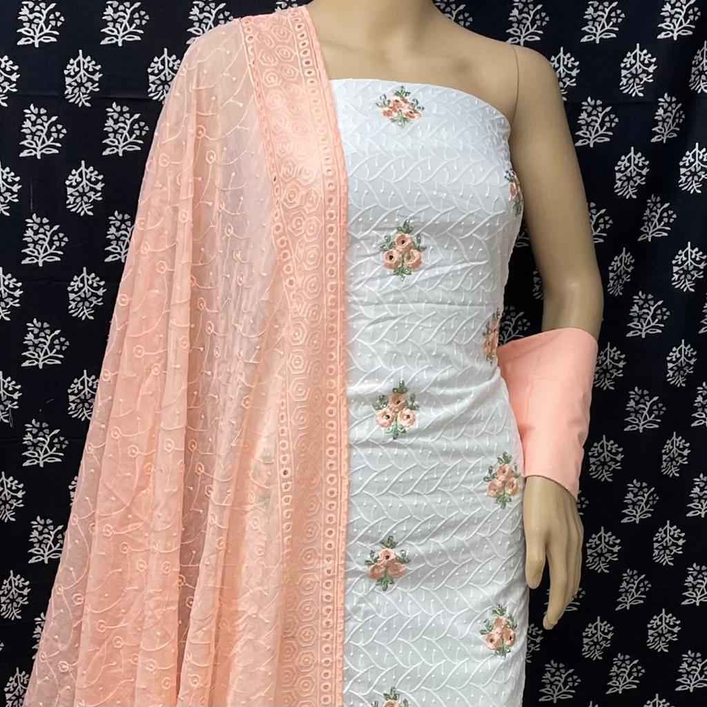 NKT 102 Camric Karachi Cotton Dress Material 4 pcs Catalogue