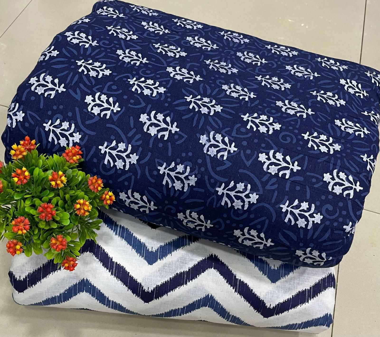 NKT 105 Jaipuri Cotton Dress Material Only Top & Bottom 12 pcs Catalogue