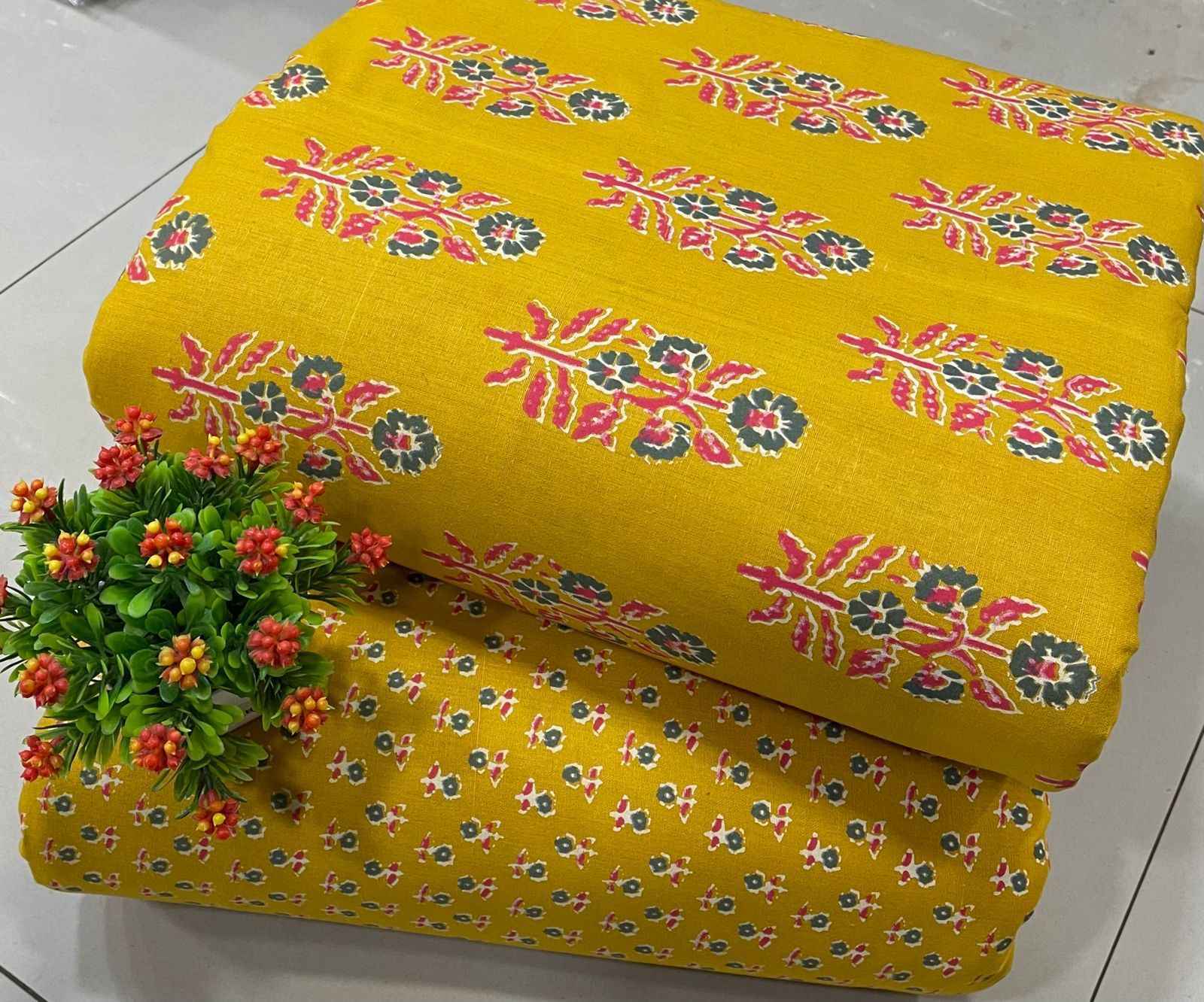 NKT 105 Jaipuri Cotton Dress Material Only Top & Bottom 12 pcs Catalogue
