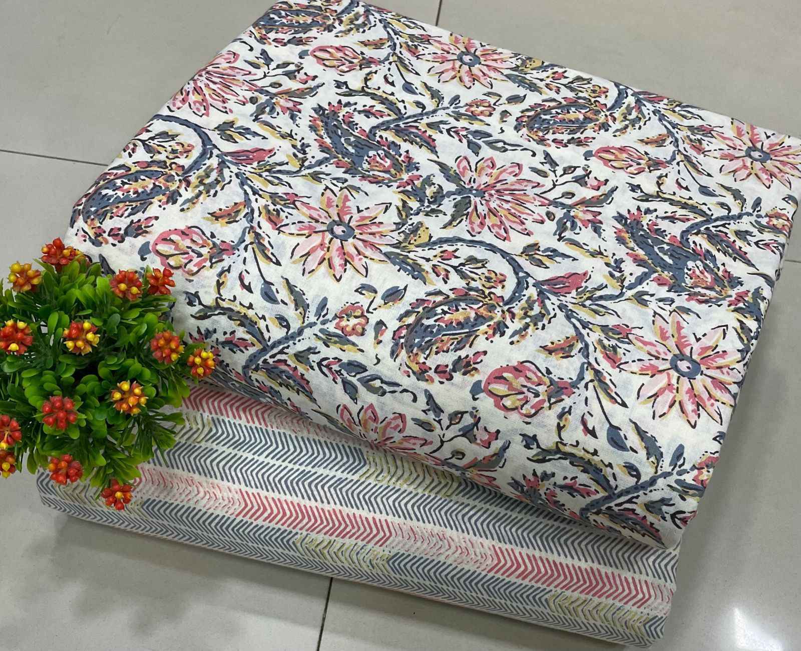 NKT 105 Jaipuri Cotton Dress Material Only Top & Bottom 12 pcs Catalogue