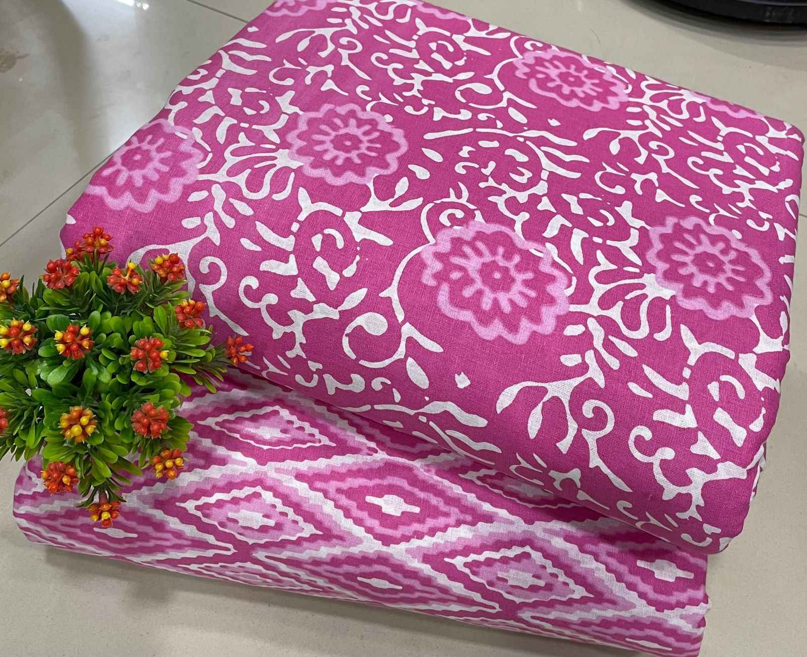 NKT 105 Jaipuri Cotton Dress Material Only Top & Bottom 12 pcs Catalogue