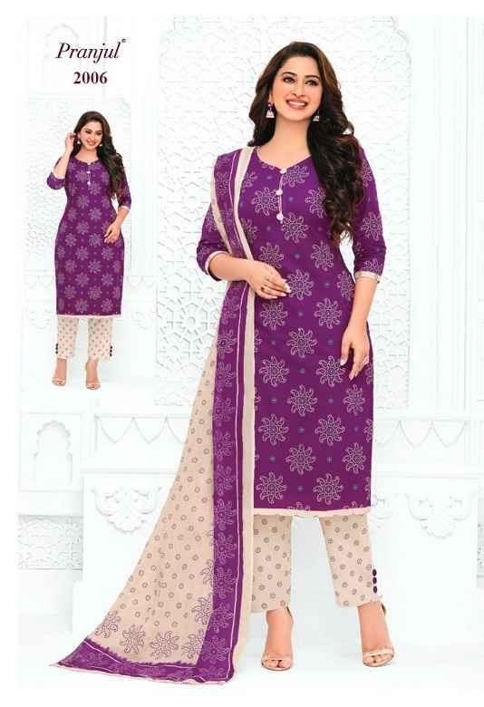 Pranjul Fashion Launched Priyanka Vol 7 Pure Cotton Patiyala Style Dress  Materials Wholesale Dealer Surat