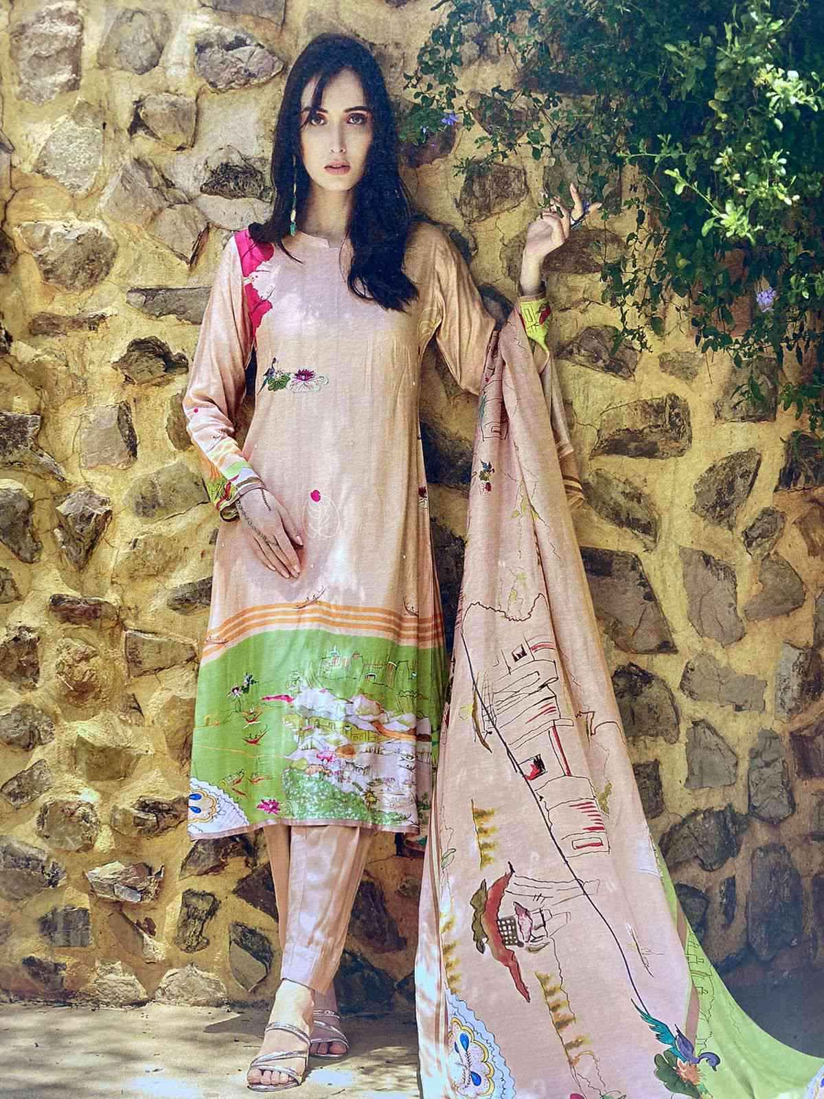 PRM TRENDS KHALISH MUSLIN SILK SUITS CATALOG WITH WHOLESALE PRICE