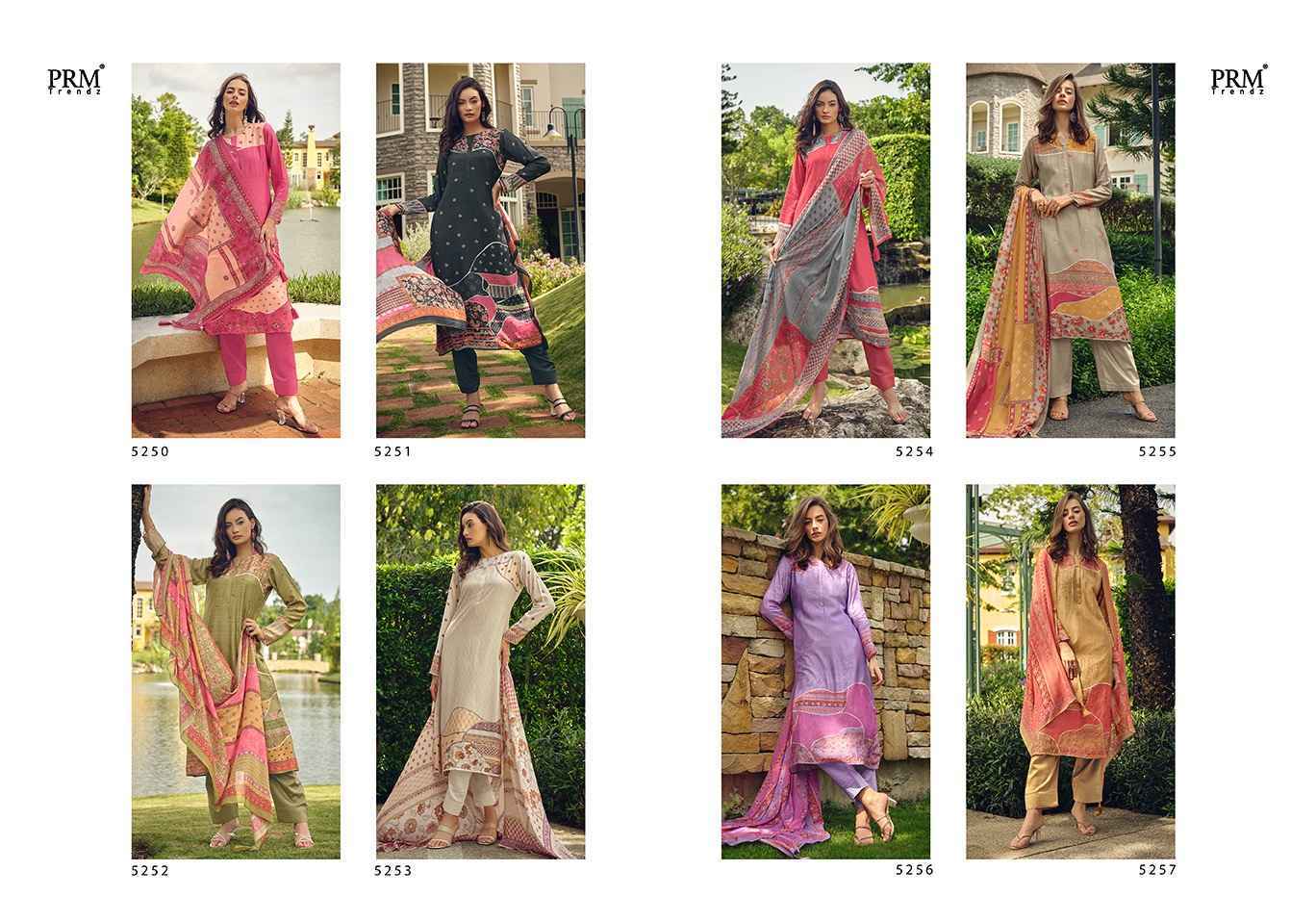 PRM Trendz Anjum Muslin Dress Material 8 pcs Catalogue Wholesale Online Price