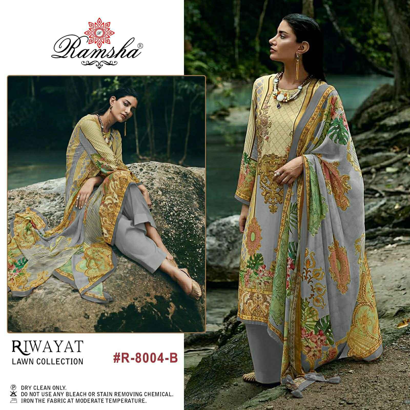 RAMSHA RIWAYAT LAWN COLLECTION VOL 2 CAMBRIC COTTON PAKISTANI SUITS