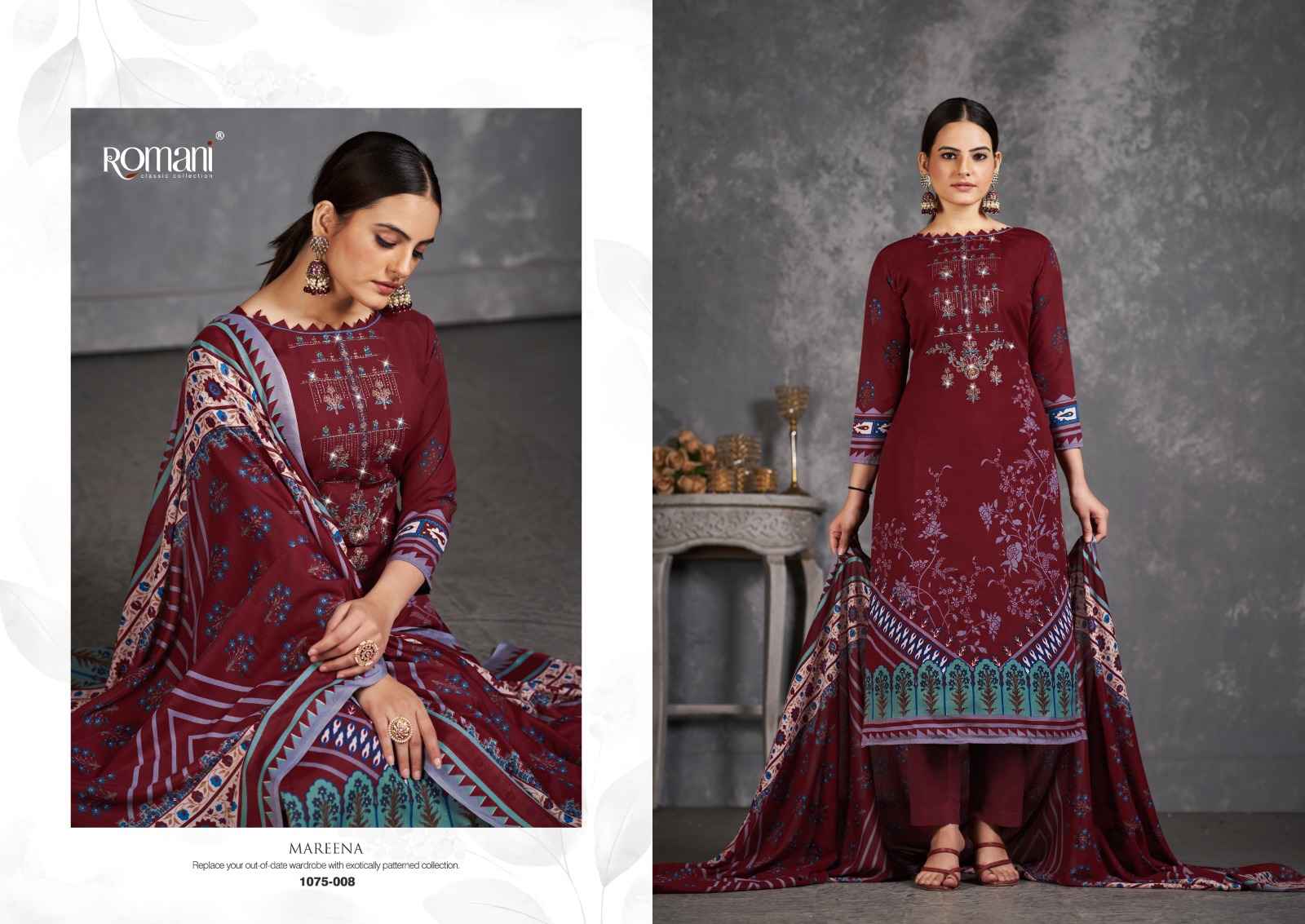 ROMANI MAREENA VOL 11 COTTON DIGITAL PRINT WITH FANCY WORK SUITS