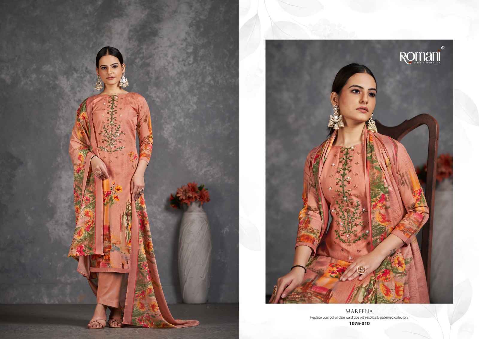 ROMANI MAREENA VOL 11 COTTON DIGITAL PRINT WITH FANCY WORK SUITS