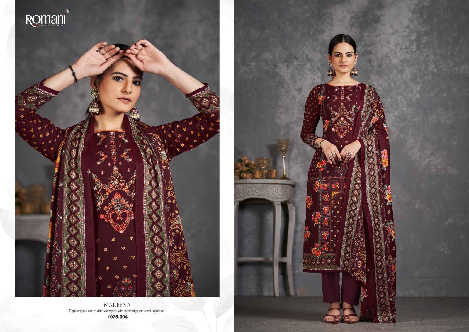 ROMANI MAREENA VOL 11 COTTON DIGITAL PRINT WITH FANCY WORK SUITS