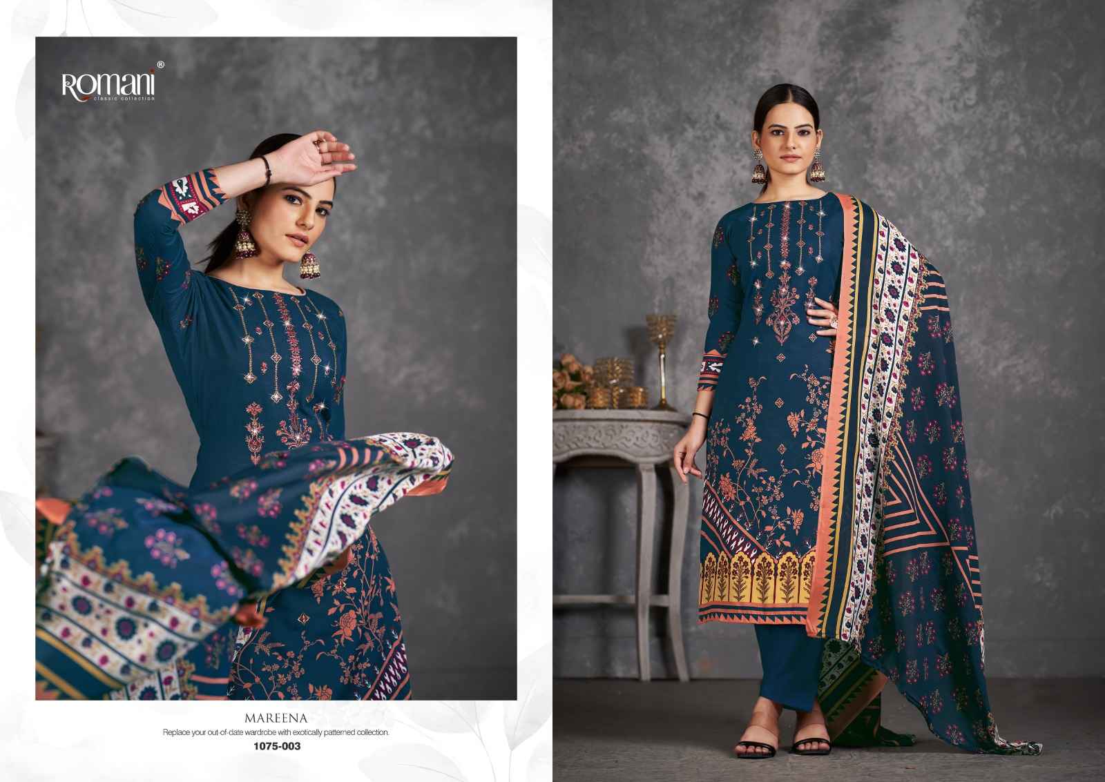 ROMANI MAREENA VOL 11 COTTON DIGITAL PRINT WITH FANCY WORK SUITS