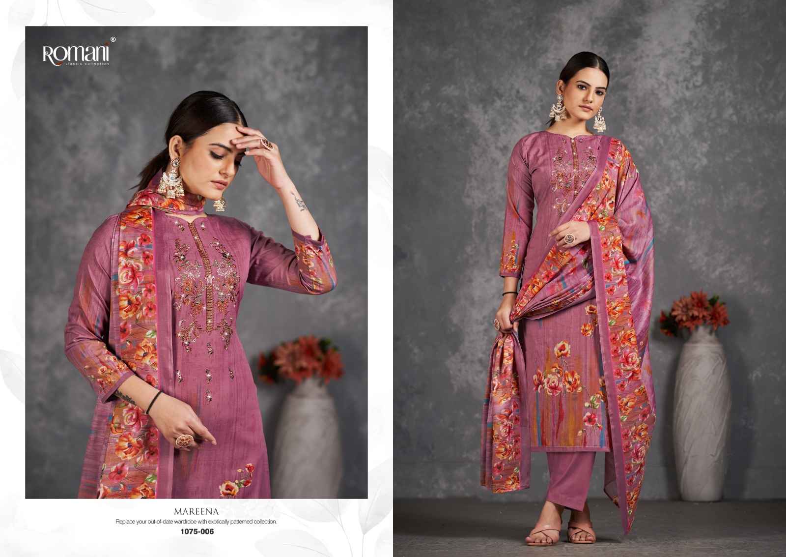 ROMANI MAREENA VOL 11 COTTON DIGITAL PRINT WITH FANCY WORK SUITS