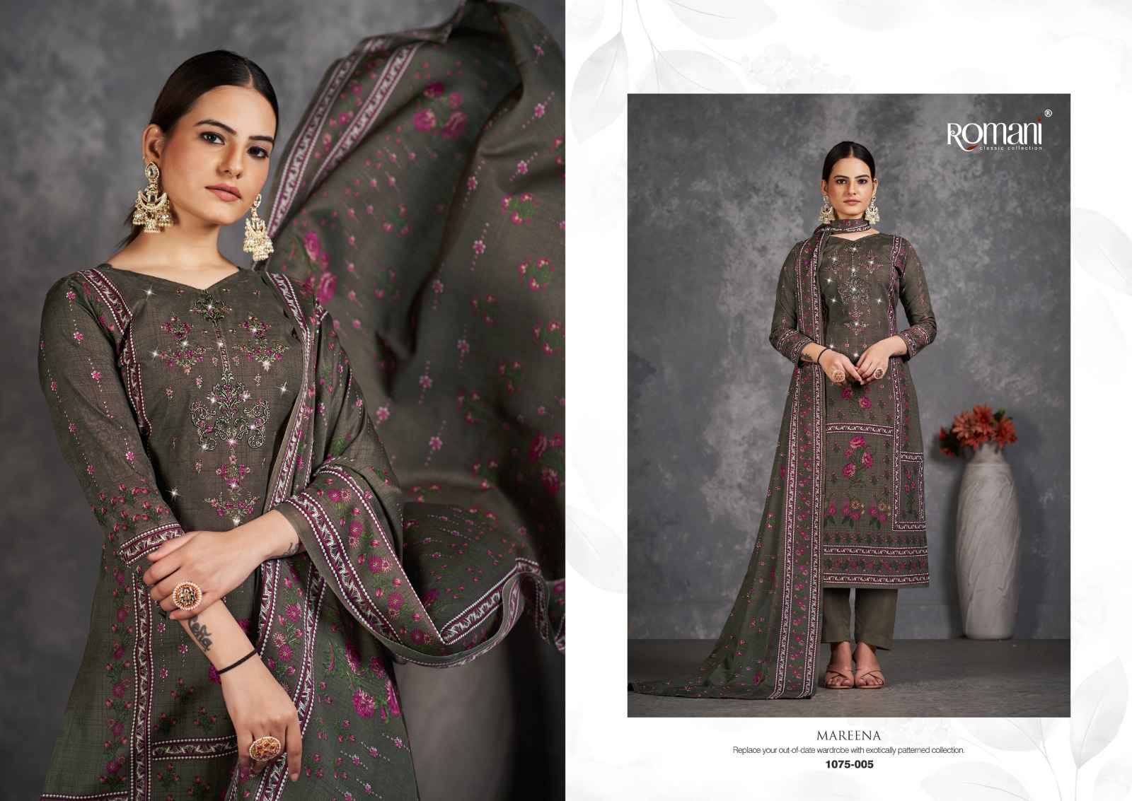 ROMANI MAREENA VOL 11 COTTON DIGITAL PRINT WITH FANCY WORK SUITS