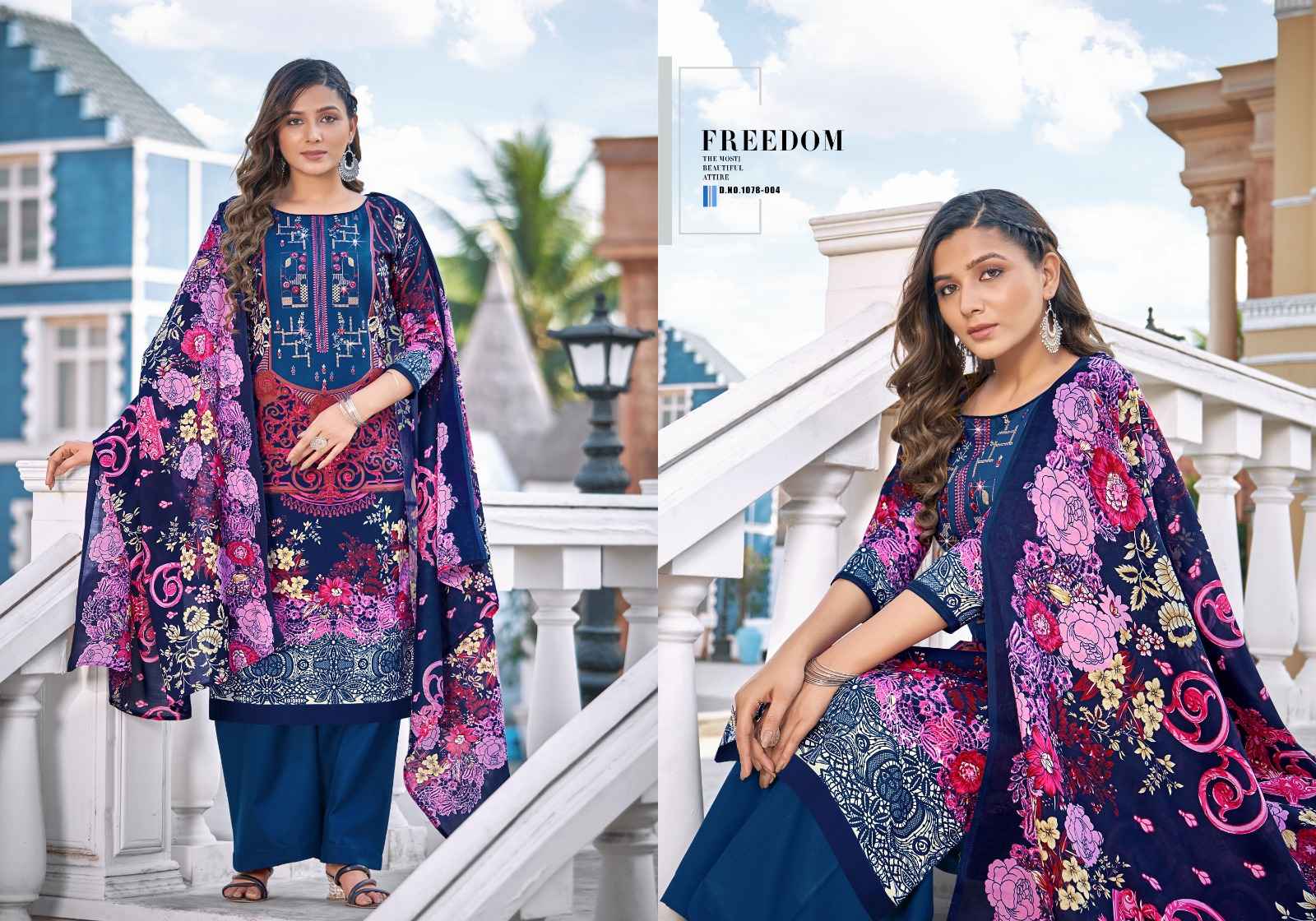  ROMANI MAREENA VOL 14 COTTON DIGITAL PRINTS WITH FANCY WORK SUITS