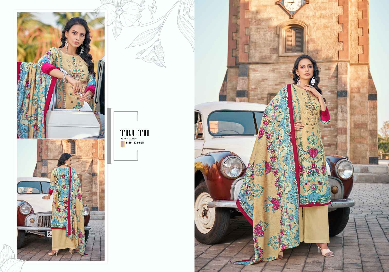  ROMANI MAREENA VOL 14 COTTON DIGITAL PRINTS WITH FANCY WORK SUITS