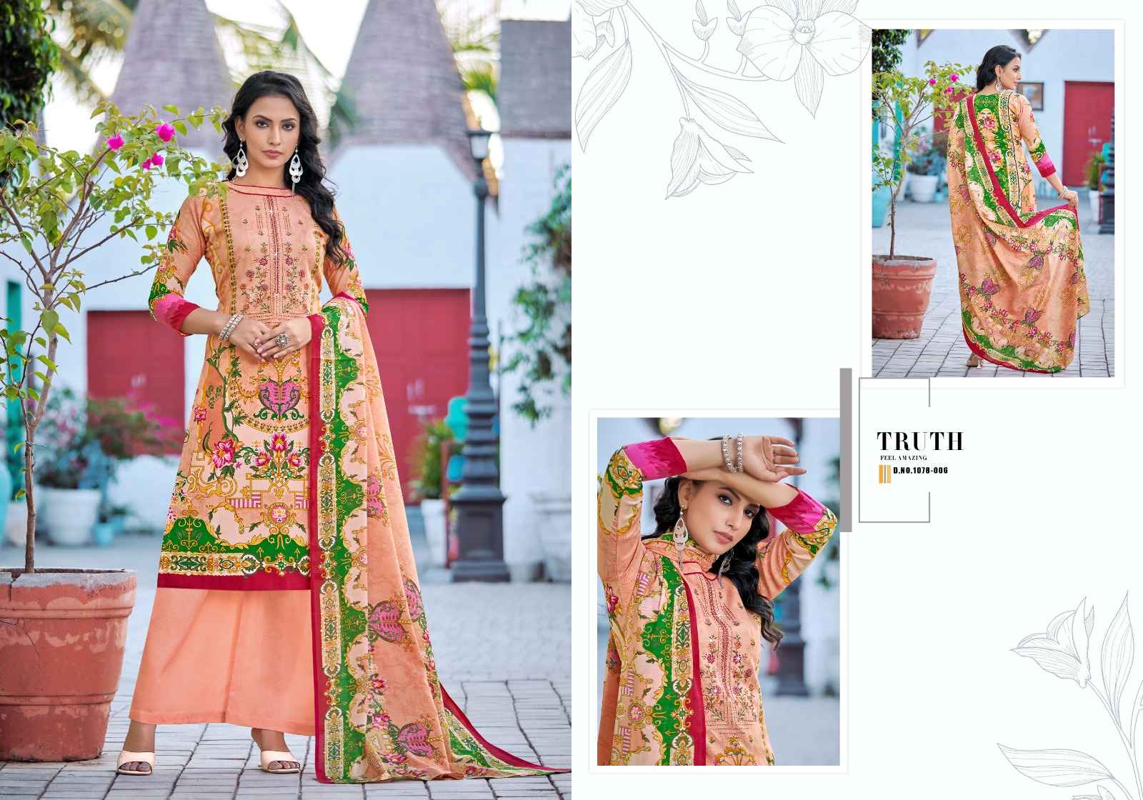  ROMANI MAREENA VOL 14 COTTON DIGITAL PRINTS WITH FANCY WORK SUITS