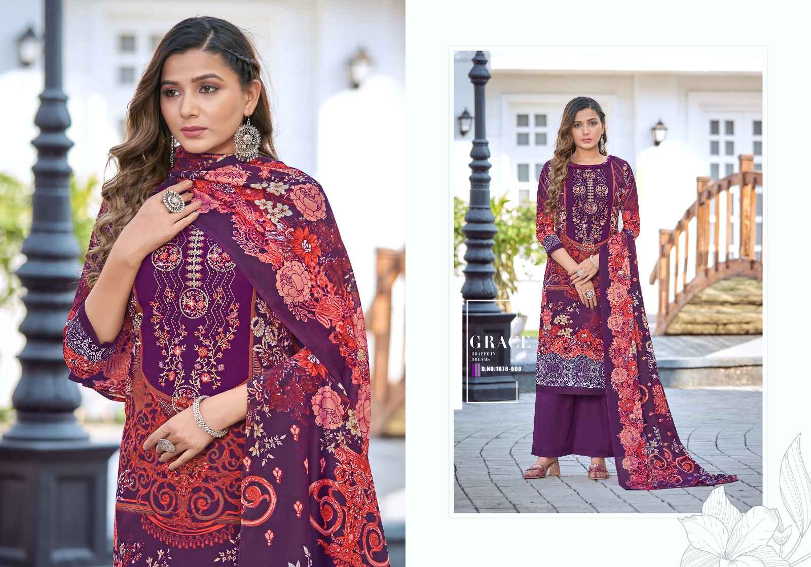  ROMANI MAREENA VOL 14 COTTON DIGITAL PRINTS WITH FANCY WORK SUITS