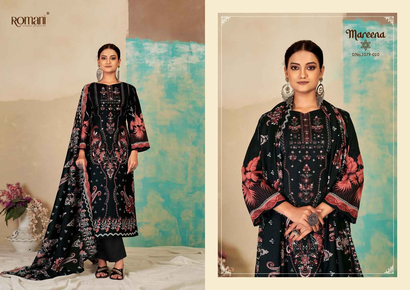 ROMANI MAREENA VOL 15 COTTON DIGITAL PRINTS WITH FANCY EMBROIDERY WORK SUITS