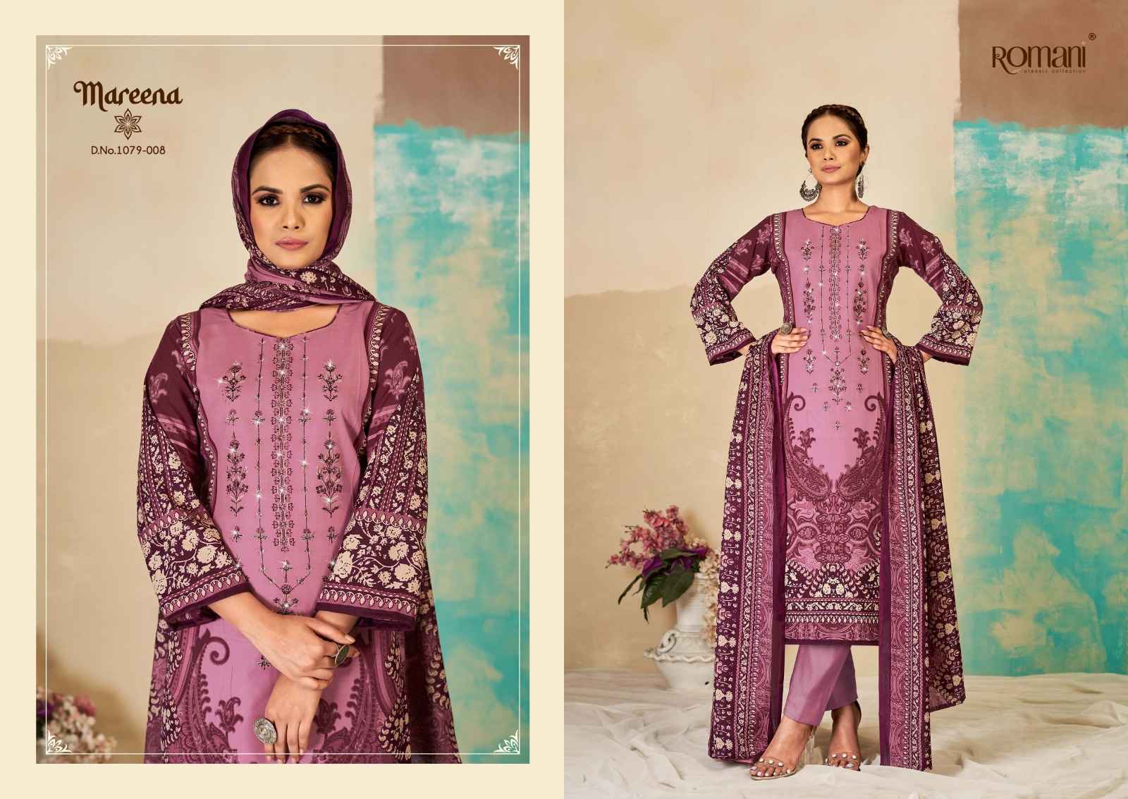 ROMANI MAREENA VOL 15 COTTON DIGITAL PRINTS WITH FANCY EMBROIDERY WORK SUITS