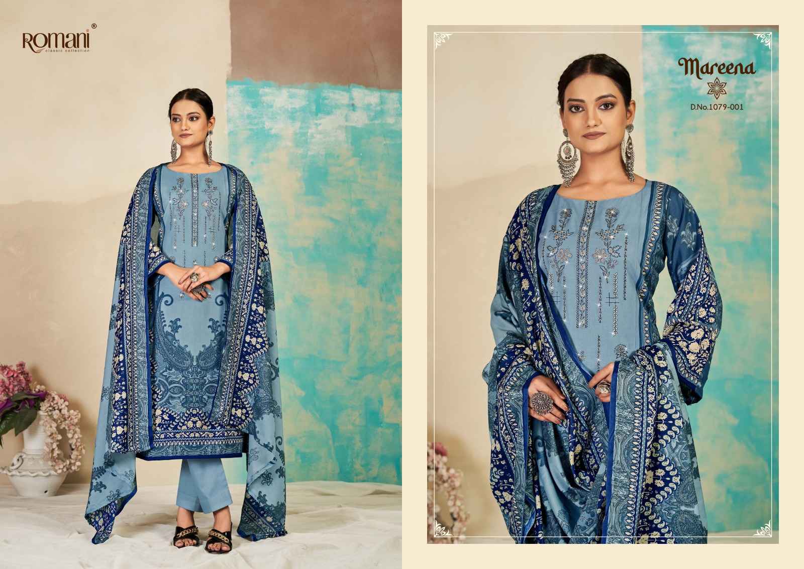 ROMANI MAREENA VOL 15 COTTON DIGITAL PRINTS WITH FANCY EMBROIDERY WORK SUITS