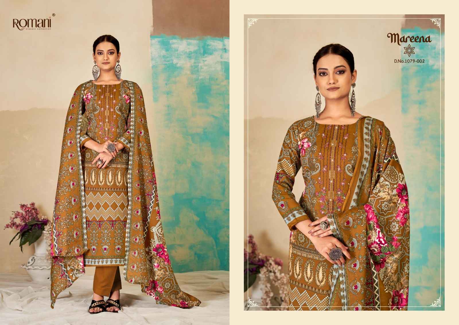 ROMANI MAREENA VOL 15 COTTON DIGITAL PRINTS WITH FANCY EMBROIDERY WORK SUITS