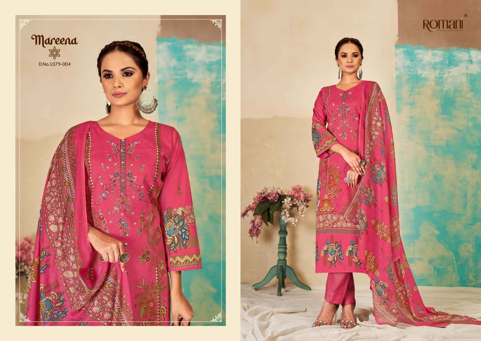 ROMANI MAREENA VOL 15 COTTON DIGITAL PRINTS WITH FANCY EMBROIDERY WORK SUITS