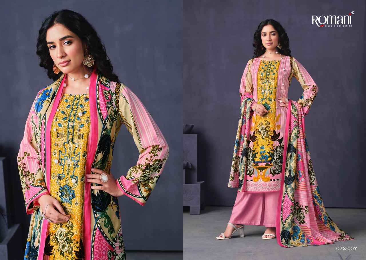 ROMANI MAREENA VOL 9 SOFT COTTON DIGITAL STYLE PRINT WITH FANCY WORK SUITS 