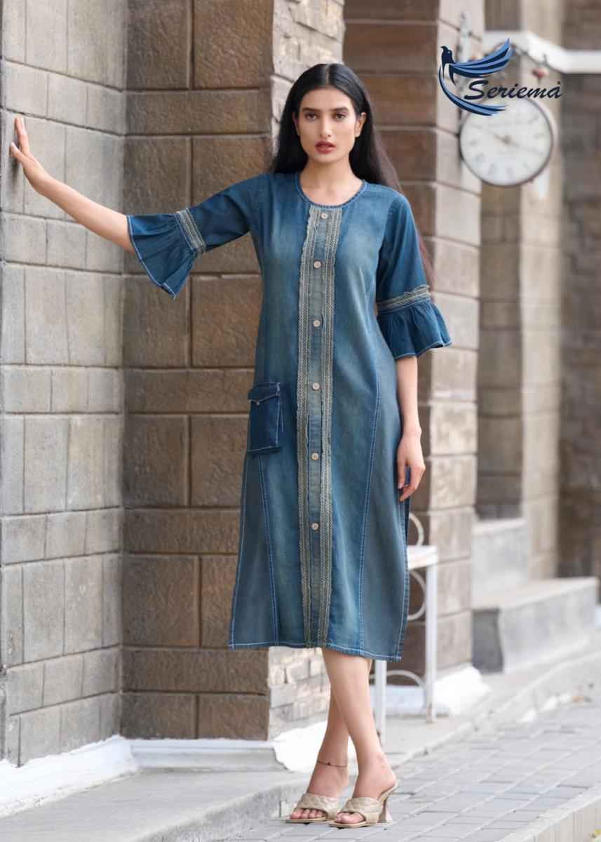 Seriema Kumb Capture Vol-5 Cotton Denim Kurti 6 pcs Catalogue