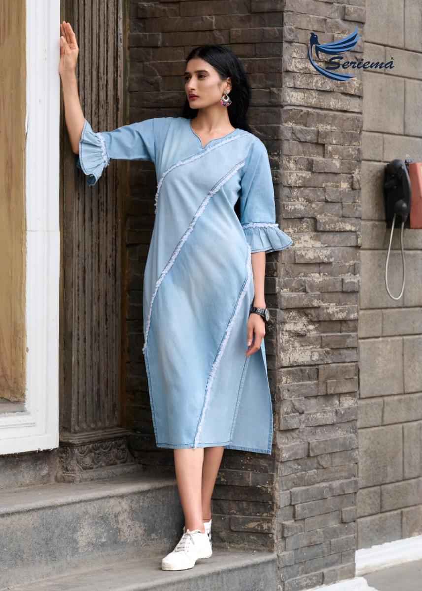 Seriema Kumb Capture Vol-5 Cotton Denim Kurti 6 pcs Catalogue