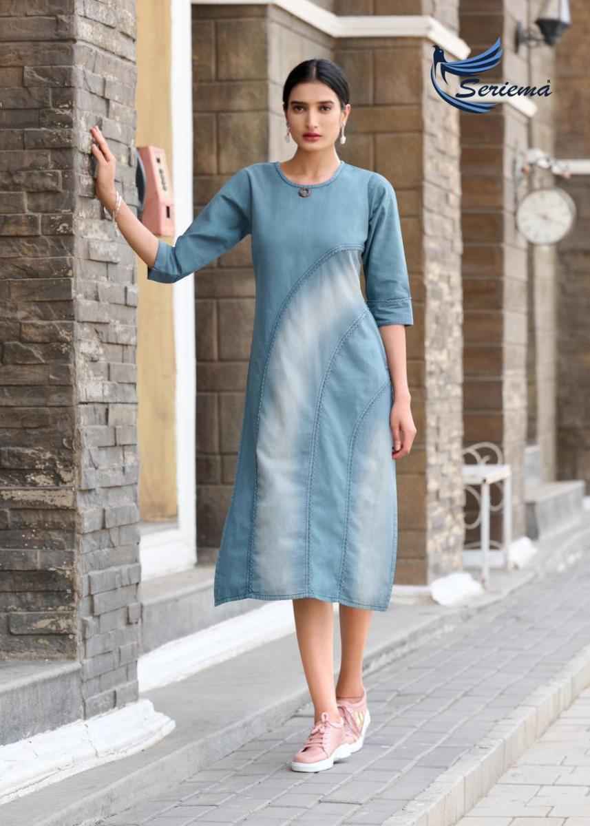Seriema Kumb Capture Vol-5 Cotton Denim Kurti 6 pcs Catalogue