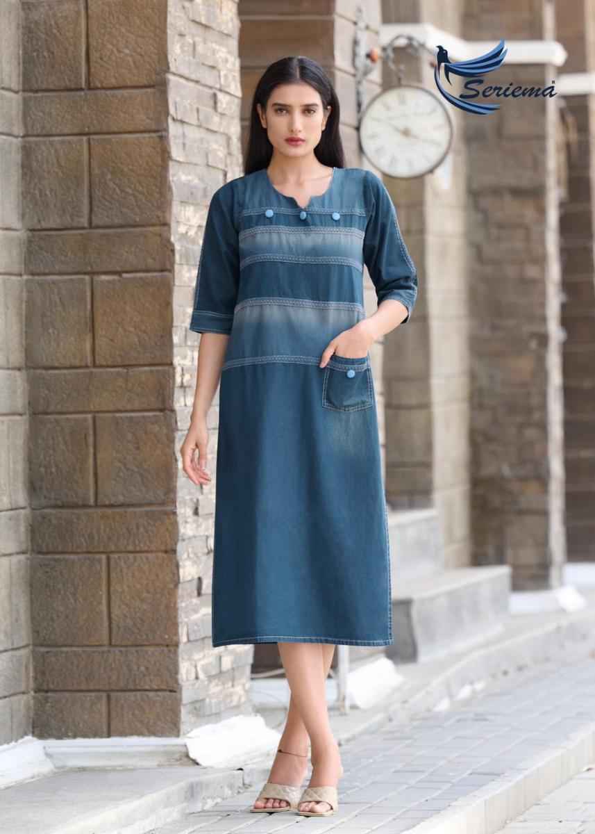 Seriema Kumb Capture Vol-5 Cotton Denim Kurti 6 pcs Catalogue