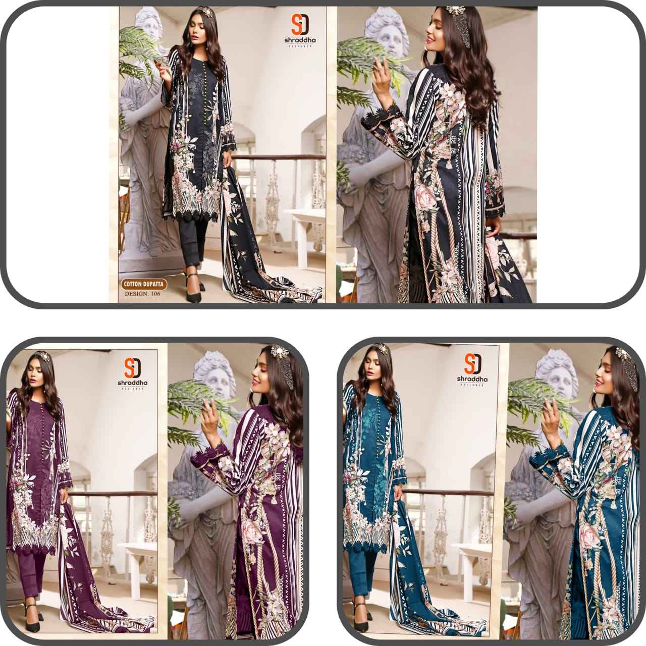 SHARADDHA DESIGNER READY MADE COLLECTION COTTON EMBROIDERY DESIGNER SALWAR KAMEEZ