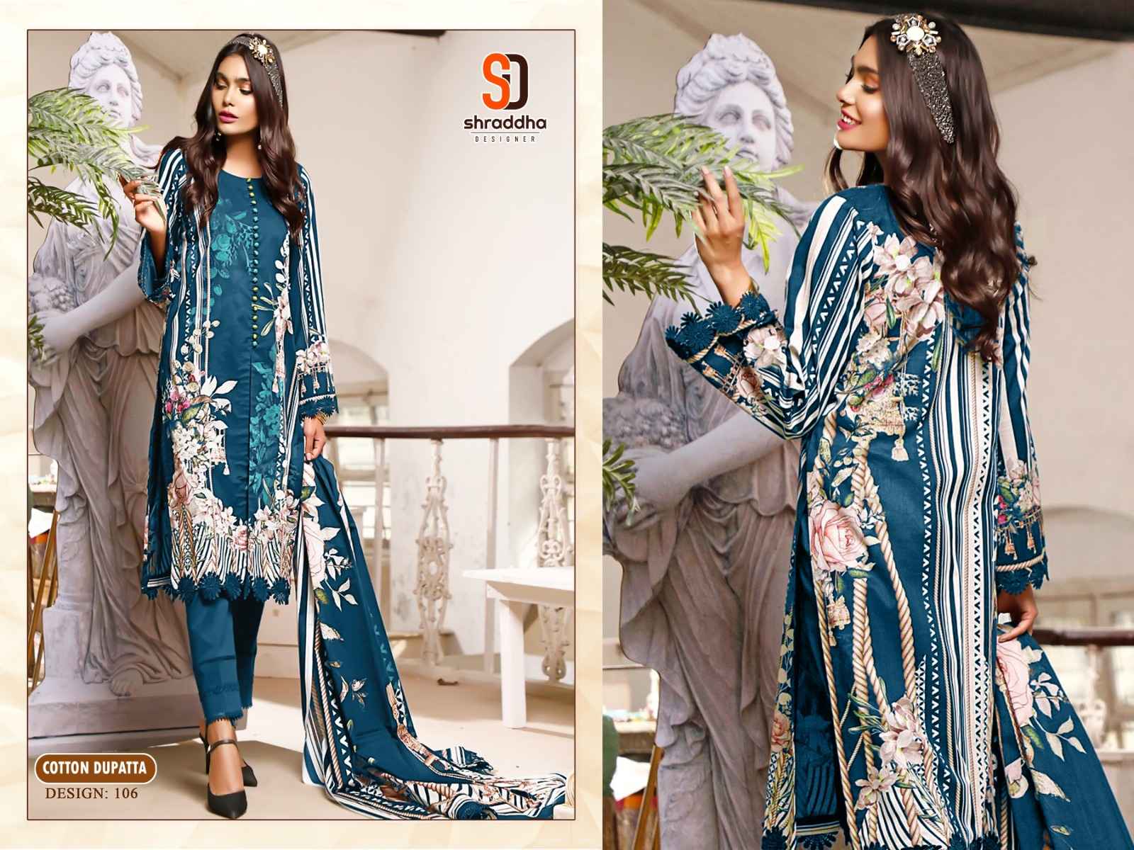 SHARADDHA DESIGNER READY MADE COLLECTION COTTON EMBROIDERY DESIGNER SALWAR KAMEEZ