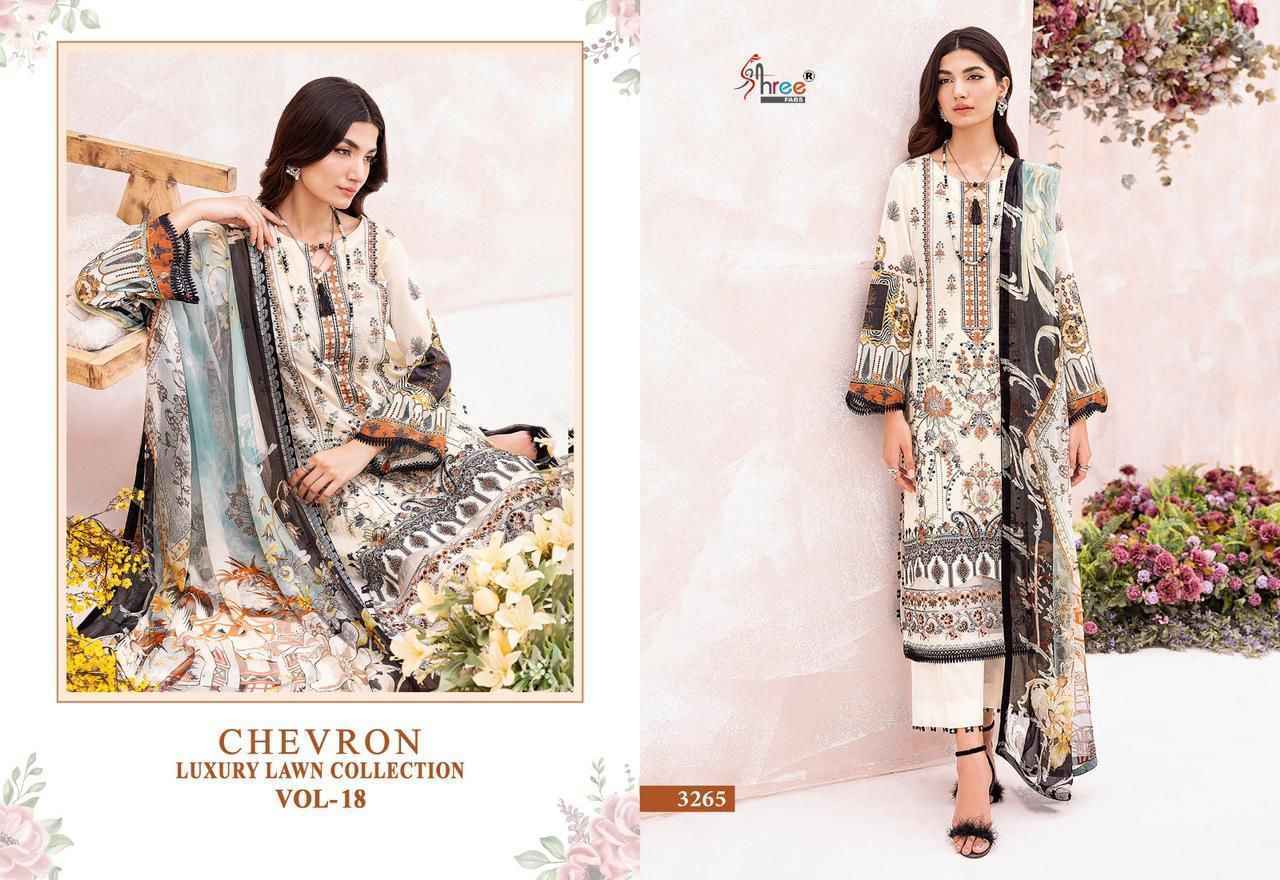Shree Fabs Chevron Luxury Lawn Collection Vol-18 Lawn Suits  7 pcs Catalogue Cotton Dupatta