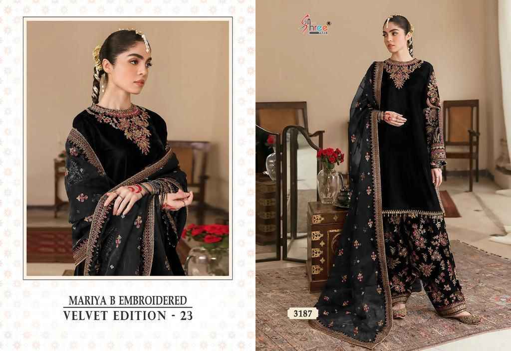 Shree Fabs Mariya B Embroidered Velvet Edition 23 Velvet Dress Material 6 pcs Catalogue