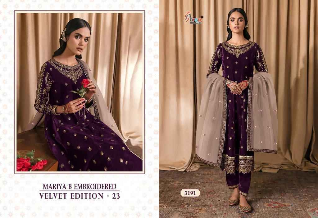 Shree Fabs Mariya B Embroidered Velvet Edition 23 Velvet Dress Material 6 pcs Catalogue