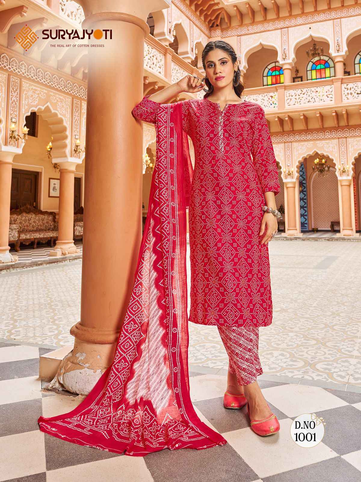 SURYAJYOTI BANDHANI LEHRIYA SPECIAL VOL 3 COTTON BANDHANI PRINT SUITS 