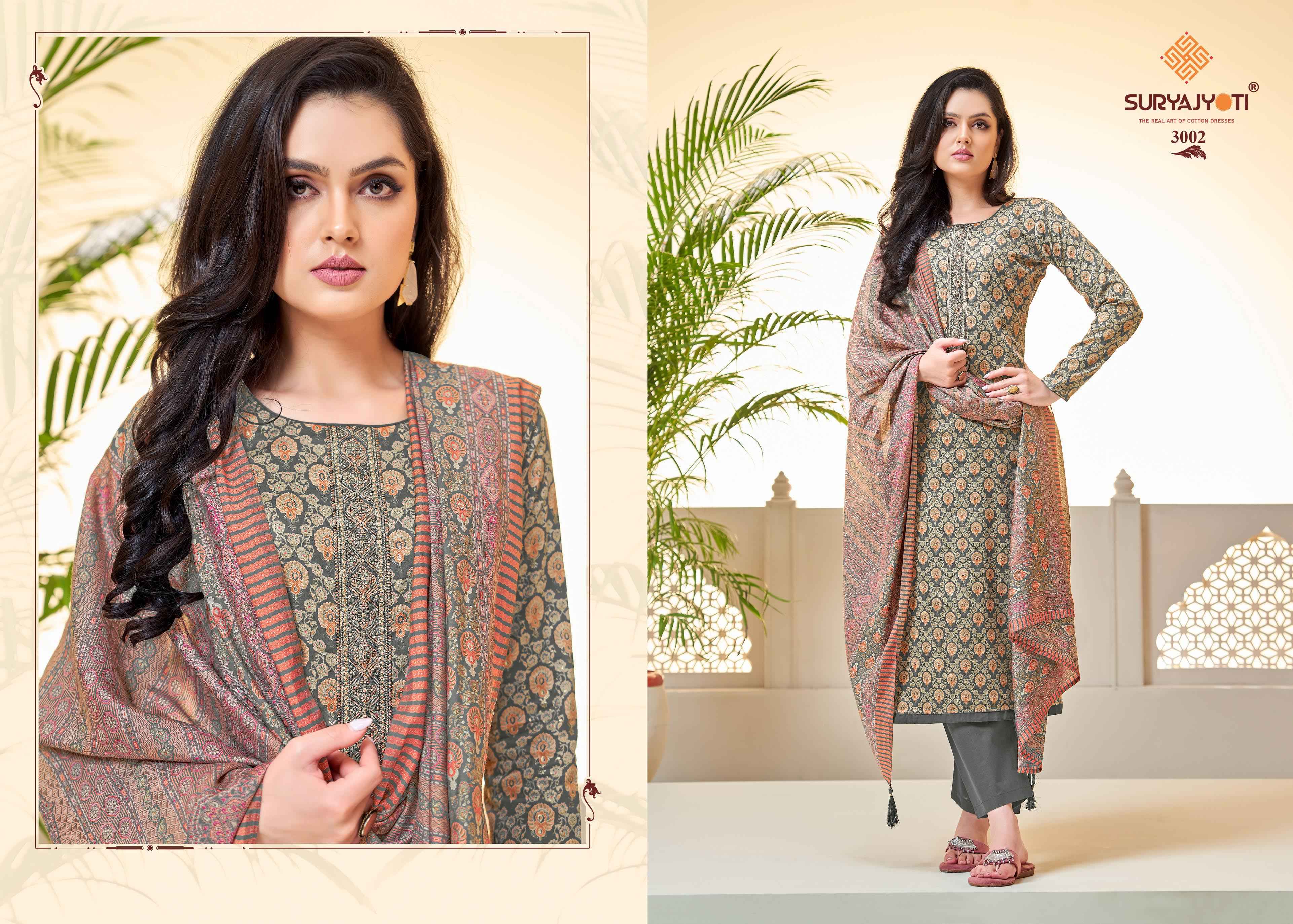 SURYAJYOTI KALKI VOL 3 JAM SATIN COTTON FOIL PRINT WITH FANCY EMBROIDERY WORK SUITS