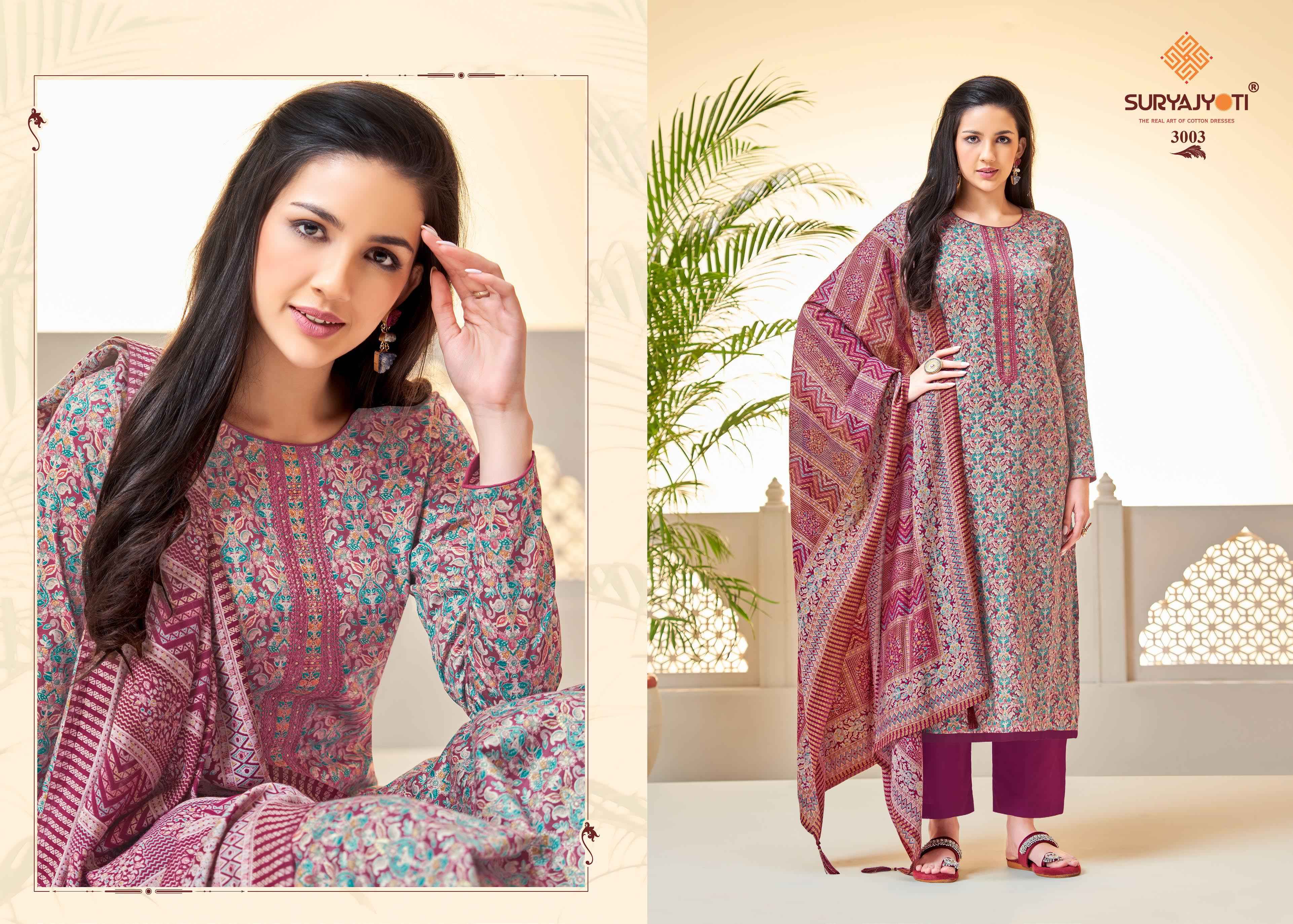 SURYAJYOTI KALKI VOL 3 JAM SATIN COTTON FOIL PRINT WITH FANCY EMBROIDERY WORK SUITS