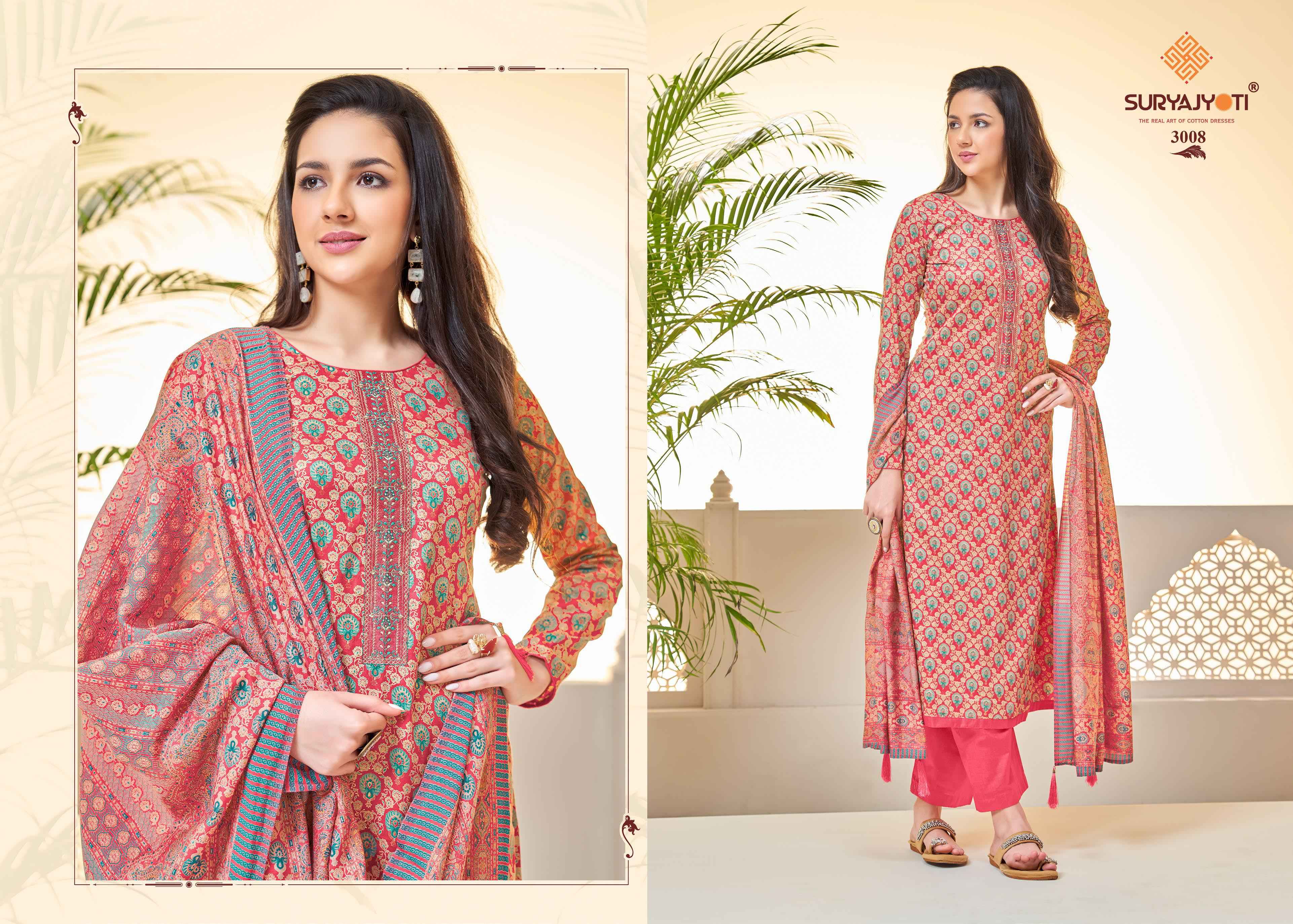 SURYAJYOTI KALKI VOL 3 JAM SATIN COTTON FOIL PRINT WITH FANCY EMBROIDERY WORK SUITS