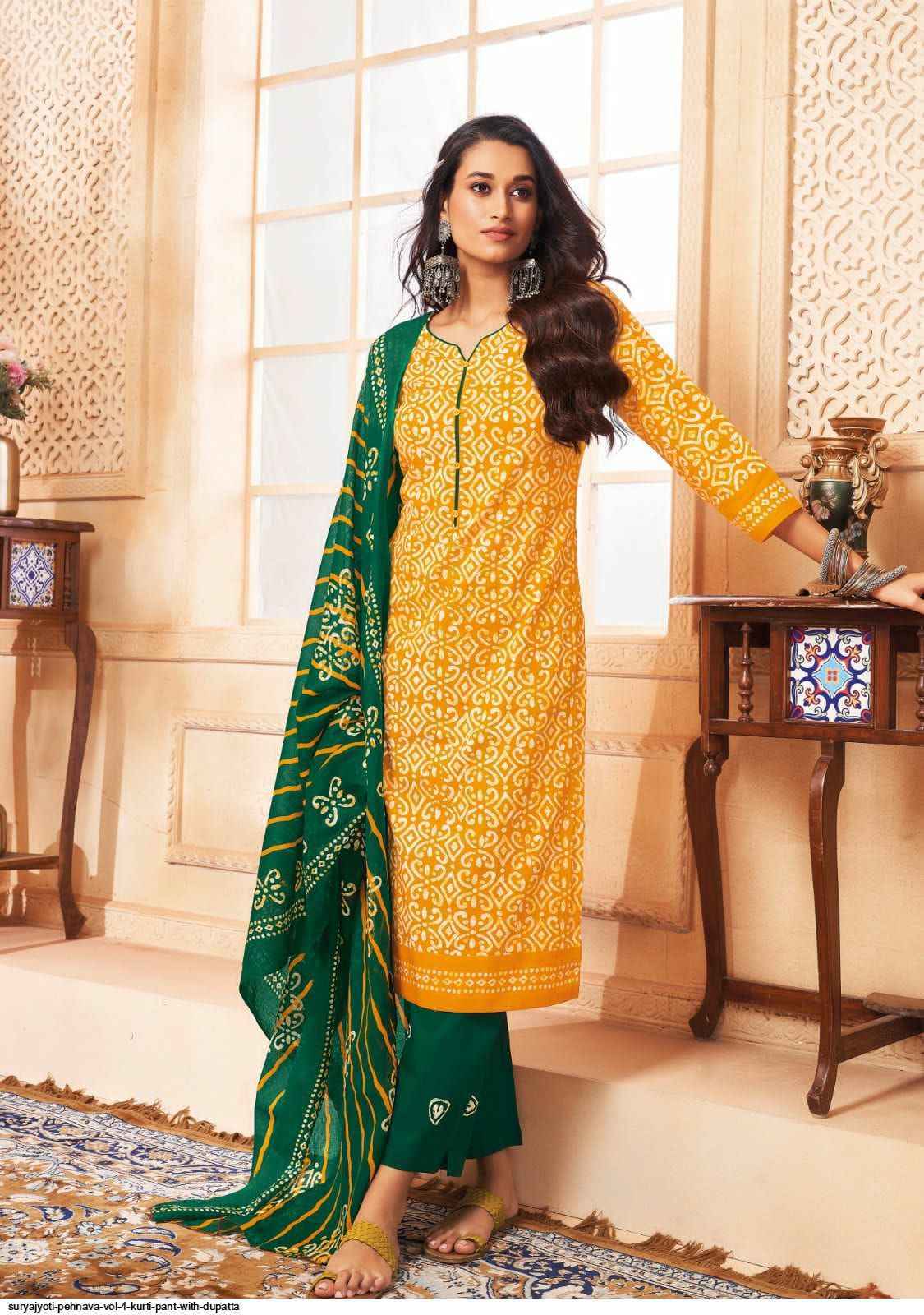 Suryajyoti Pehnava Vol-4 Cambric Cotton Dress Material 10 pcs Catalogue