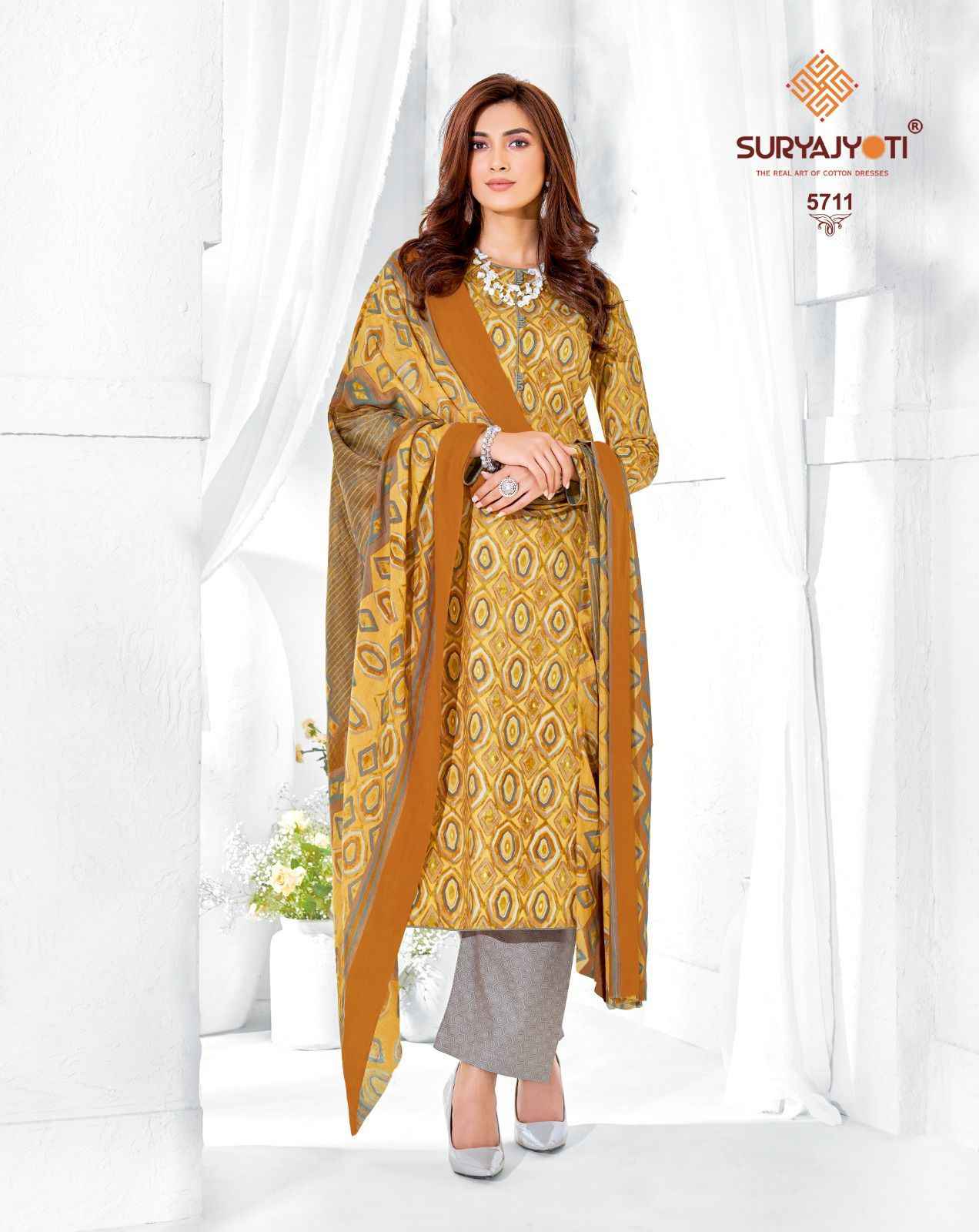 SURYAJYOTI TRENDY COTTON VOL 57 COTTON DESIGNER PRINT UNSTITCHED SUITS