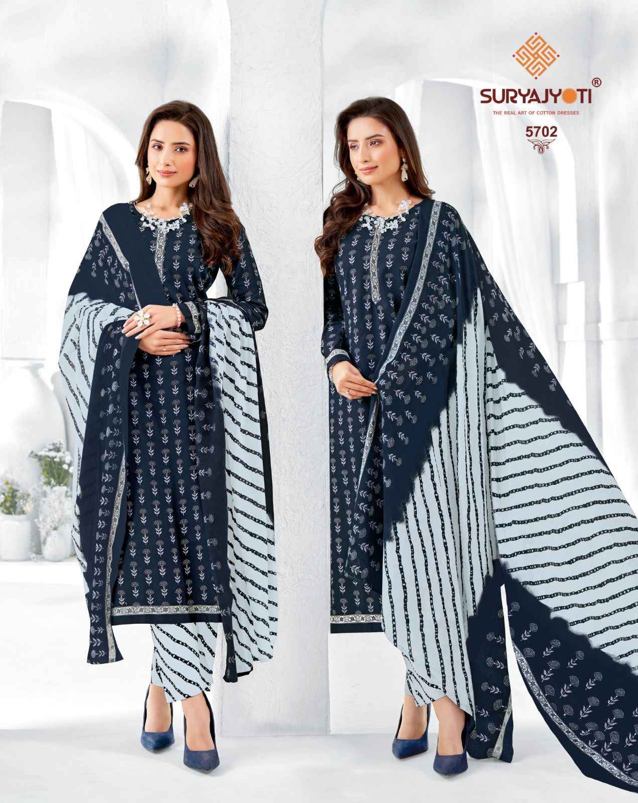 SURYAJYOTI TRENDY COTTON VOL 57 COTTON DESIGNER PRINT UNSTITCHED SUITS