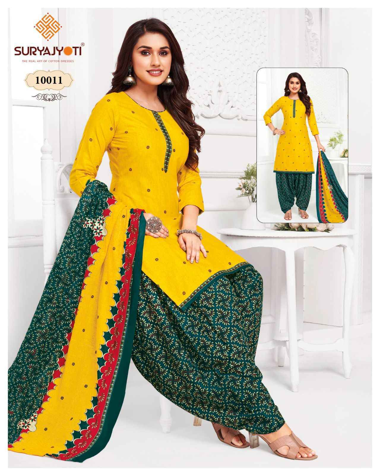 Suryajyoti Trendy Patiyala Vol-10 Cotton Dress Material 22 pcs Catalogue